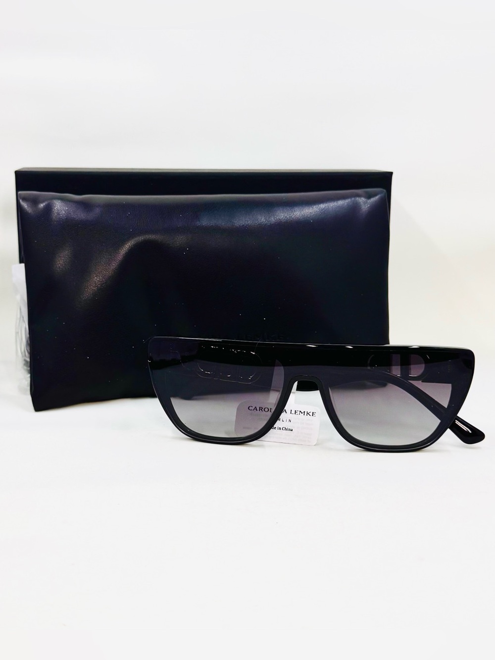 CAROLINA LEMKE Berlin Women's Danika 9176 Black & Gold Sunglasses W/Case NWT